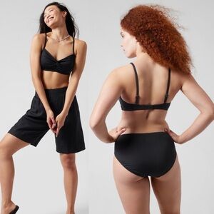 Athleta Hampton Bra Cup Bikini Top Black Size 38 B / C Swimsuit Beach Swim NWT‎